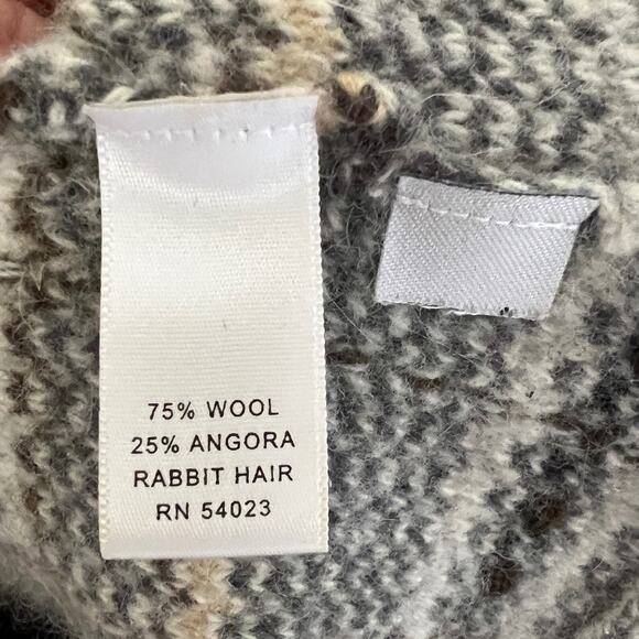 BANANA REPUBLIC Women's Angora & Wool Blend Grey Beige Tan Cardigan Size L - Picture 5 of 11